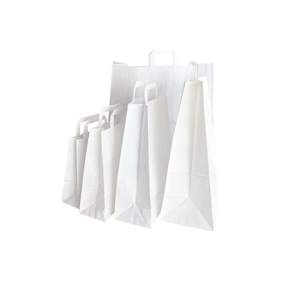 Shopper kraft bianca maniglia piatta (varie misure)
